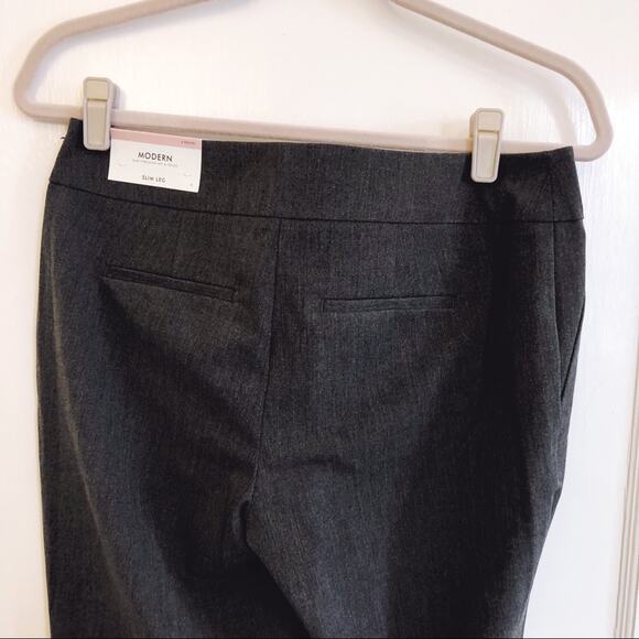 Ann Taylor Gray Modern Slim Leg Dress Pants - Picture 5 of 11